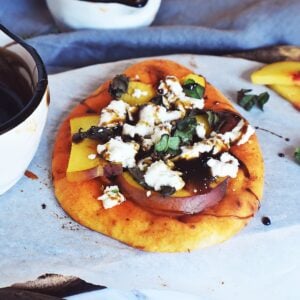 Goat Cheese Pizza With Peaches - 66