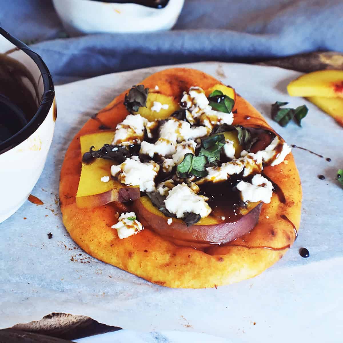 Goat Cheese Pizza With Peaches - 54