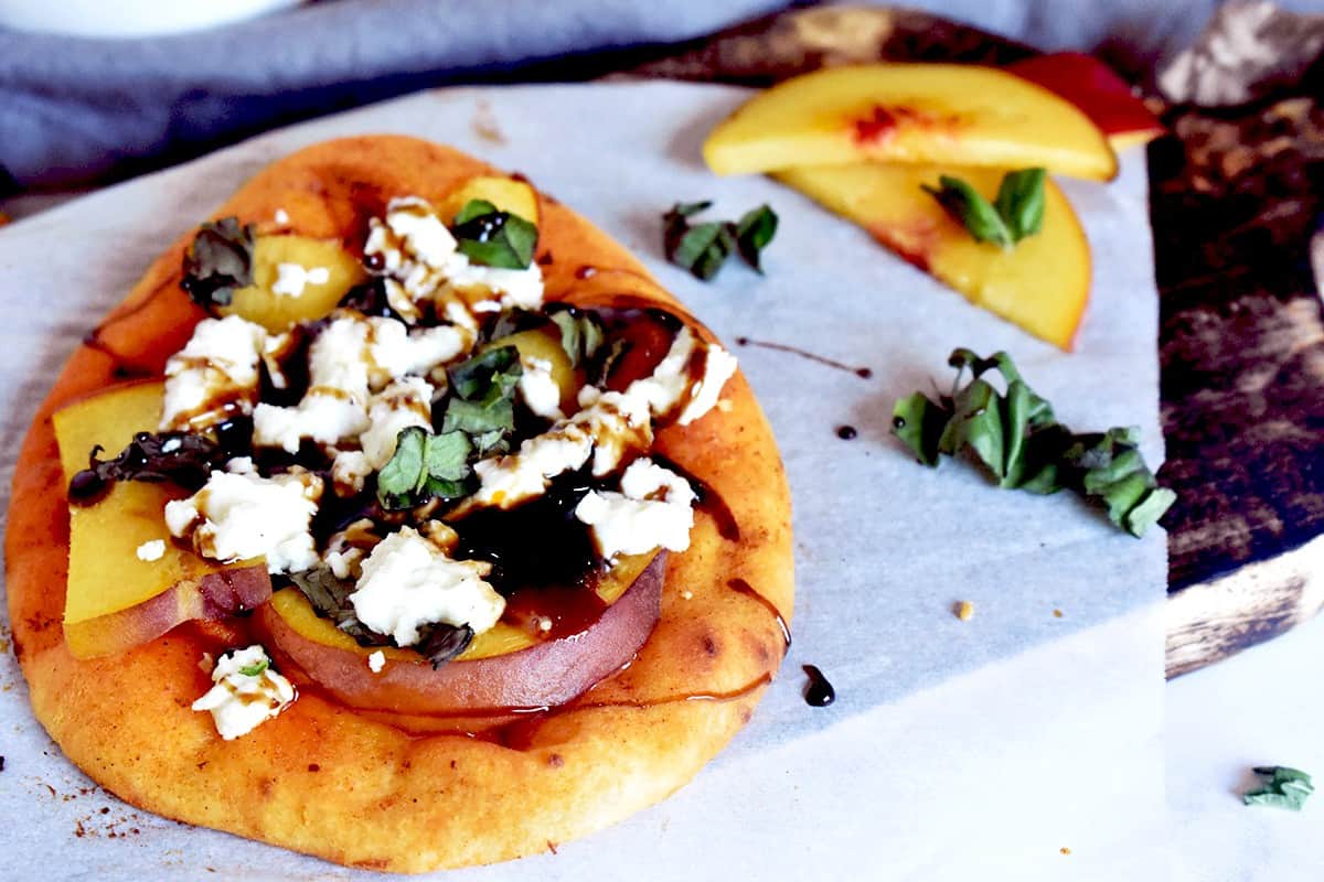 Goat Cheese Pizza With Peaches - 26