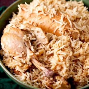 Pakistani chicken yakhni pulao.