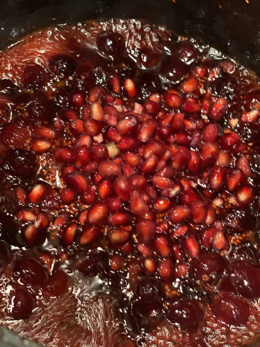 Add the pomegranate seeds
