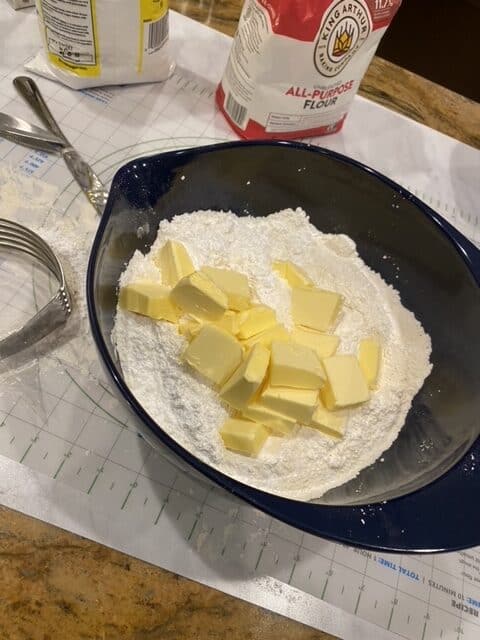 cut butter into the flour