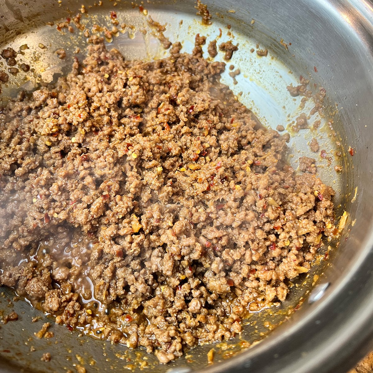 Cooked Korean ground beef.