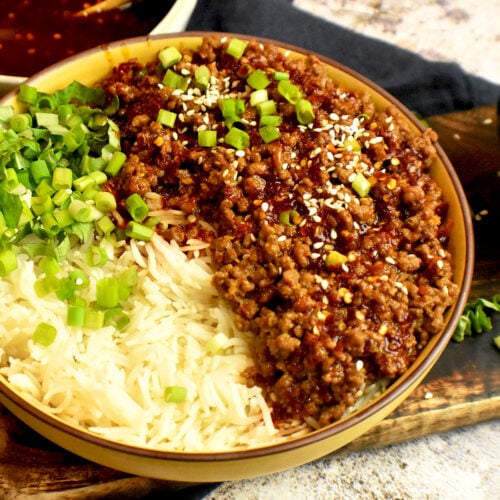 Korean ground beef bowl.