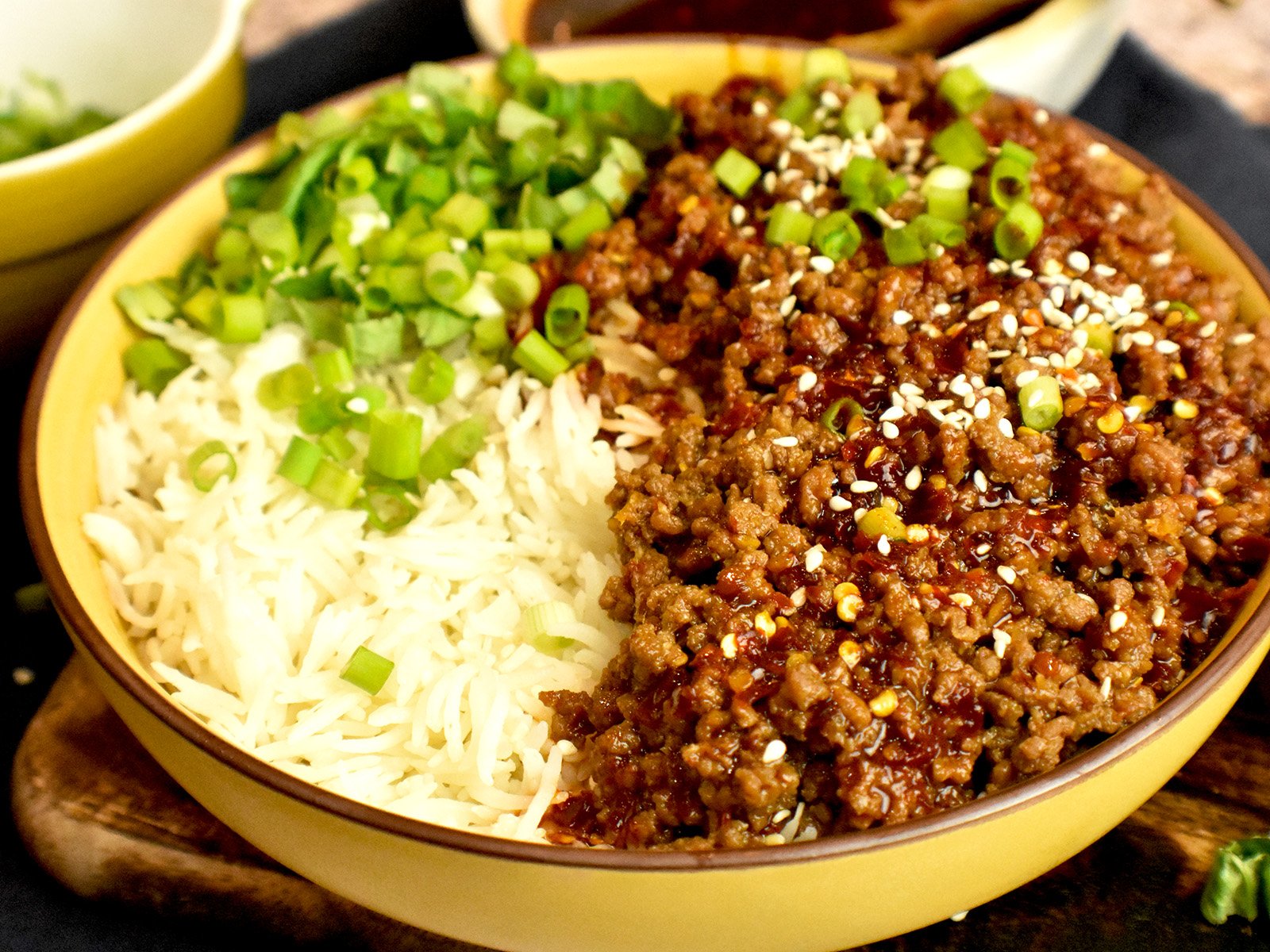 Korean beef bowl with rice.