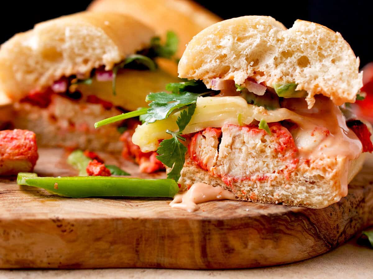 Chicken tikka sandwich recipe.