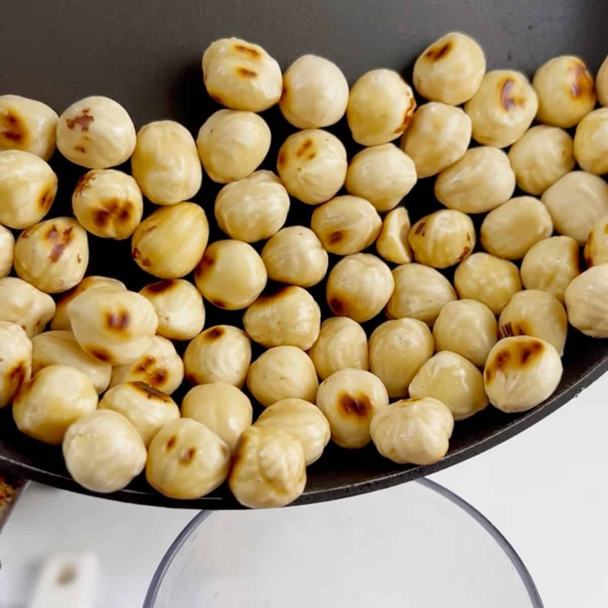 Hazelnuts being toasted.