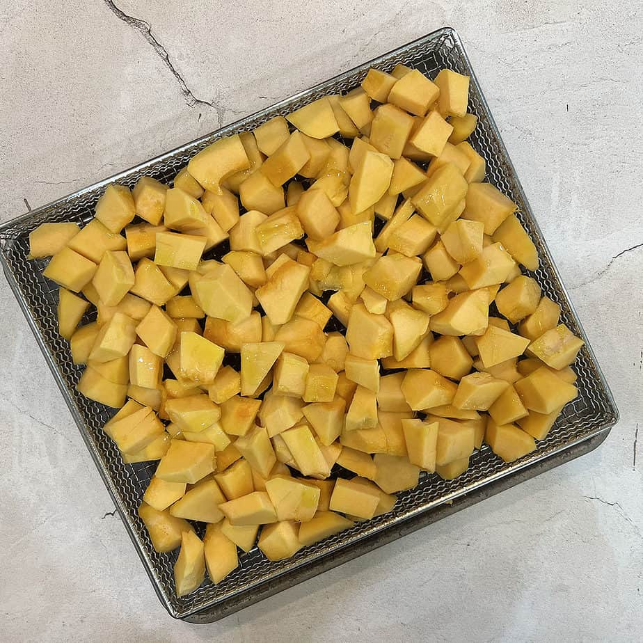 acorn squash prepped to air fry