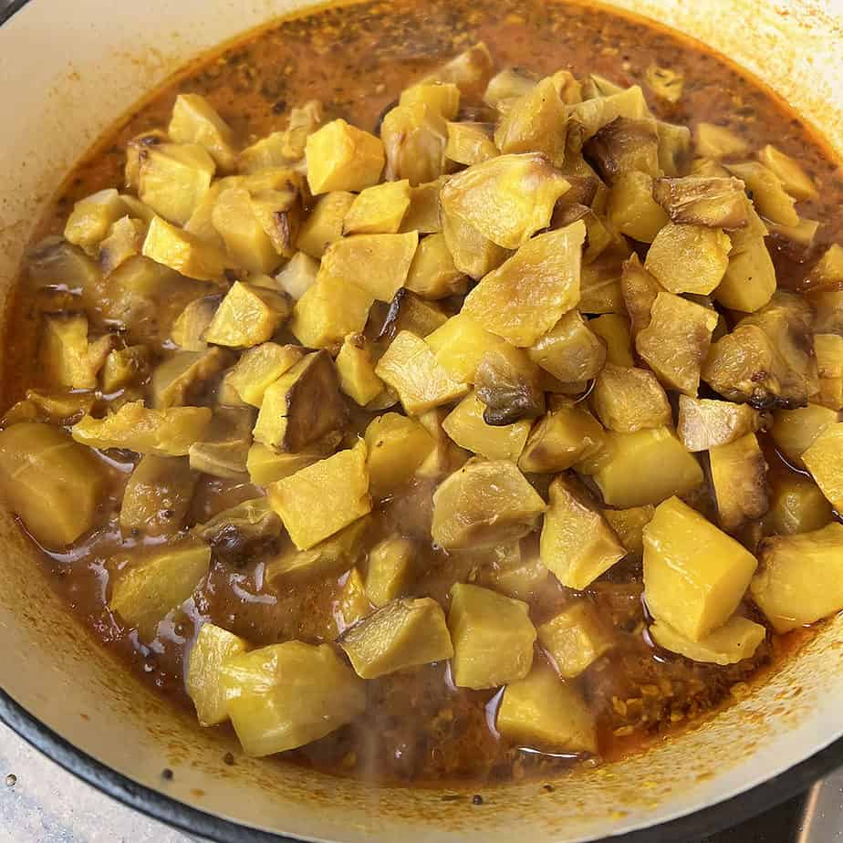 Add in Air Fried Squash To The Curry Base