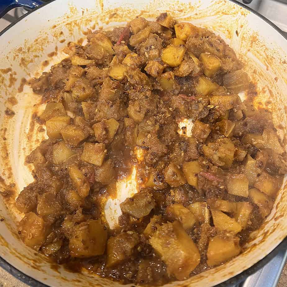 Cook The Squash Till The Curry Is All Combined