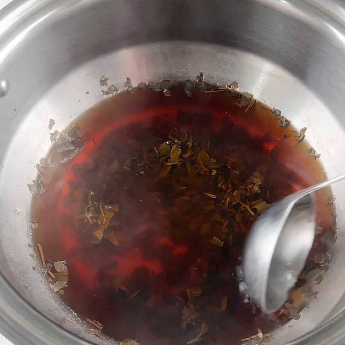 A pink tea brew.