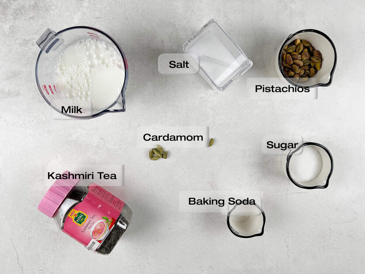 Kashmiri chai recipe ingredients.