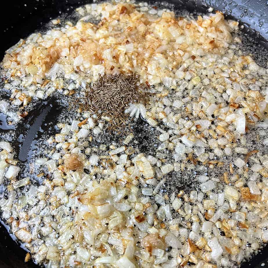 saute the cumin seeds