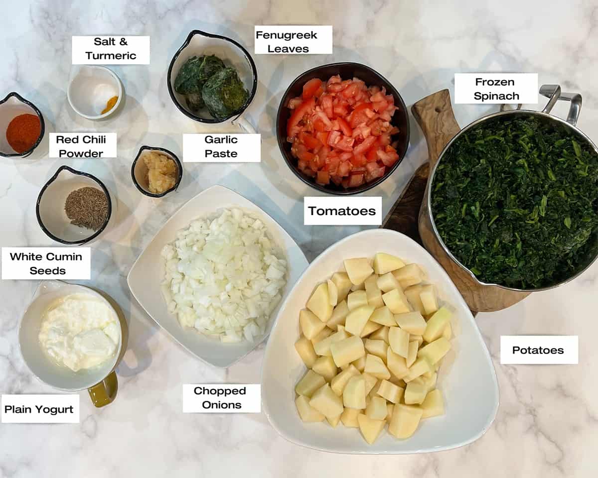 aloo palak ingredients