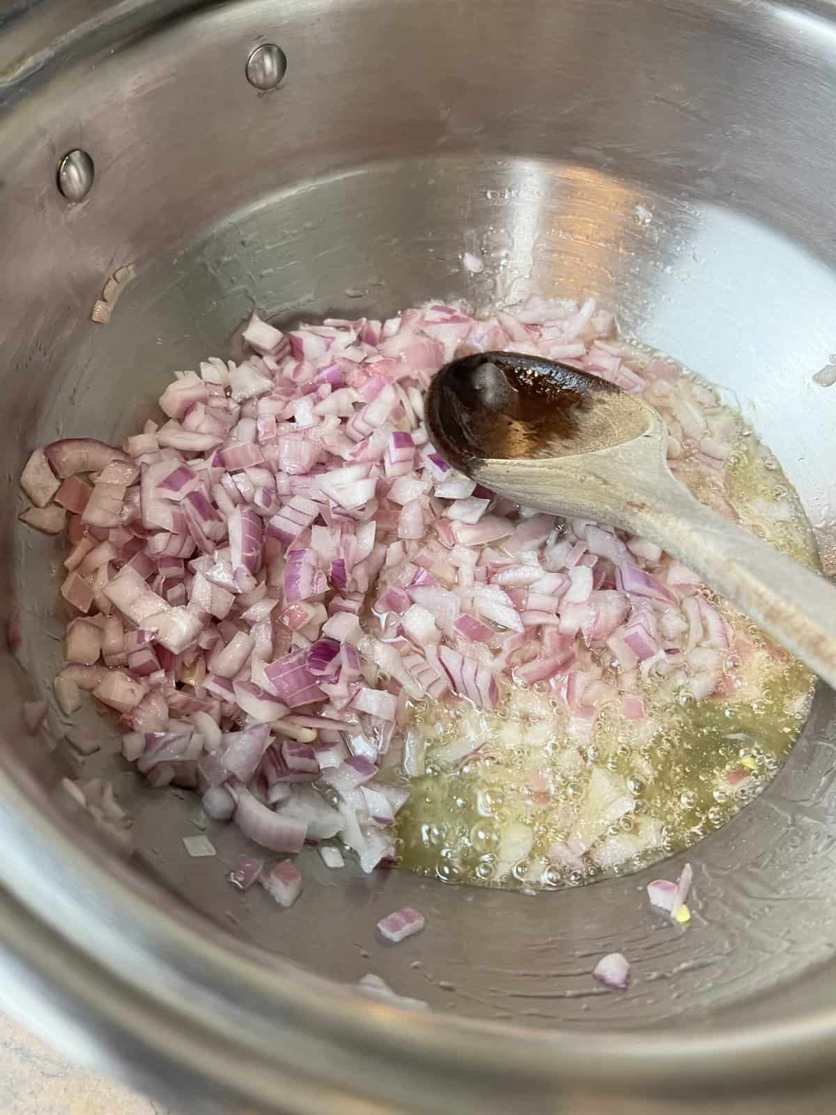 Saute the onions 