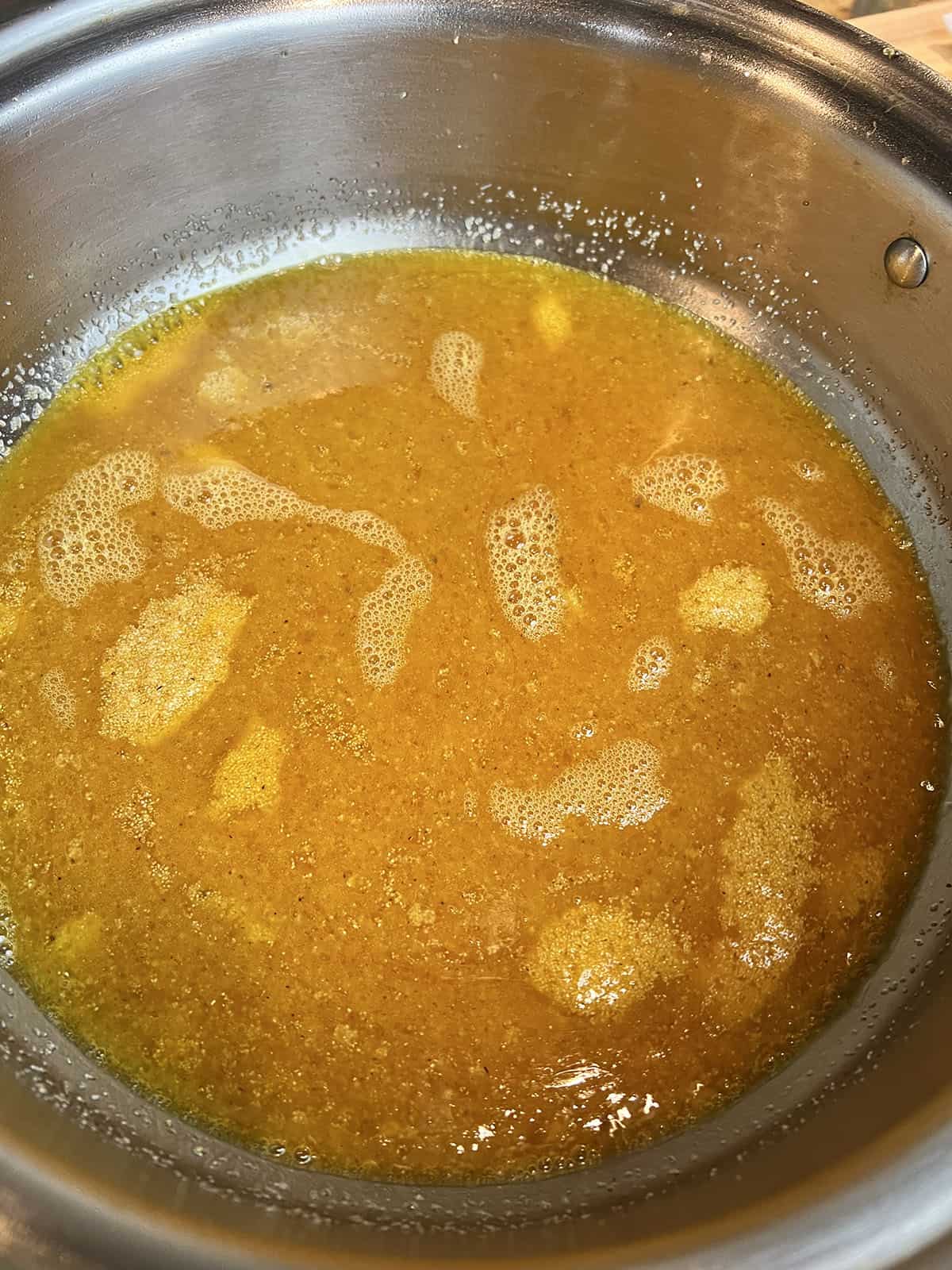 add the water syrup to the sooji