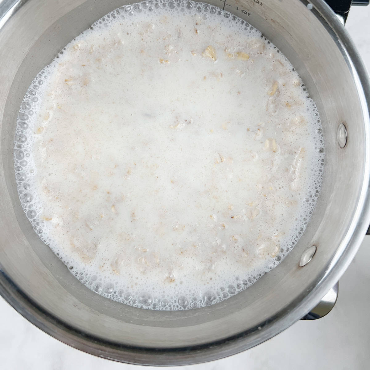 Pakistani oatmeal is simmering on the stove.