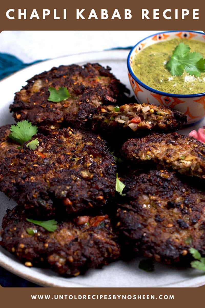 A pin for a chapli kabab recipe.