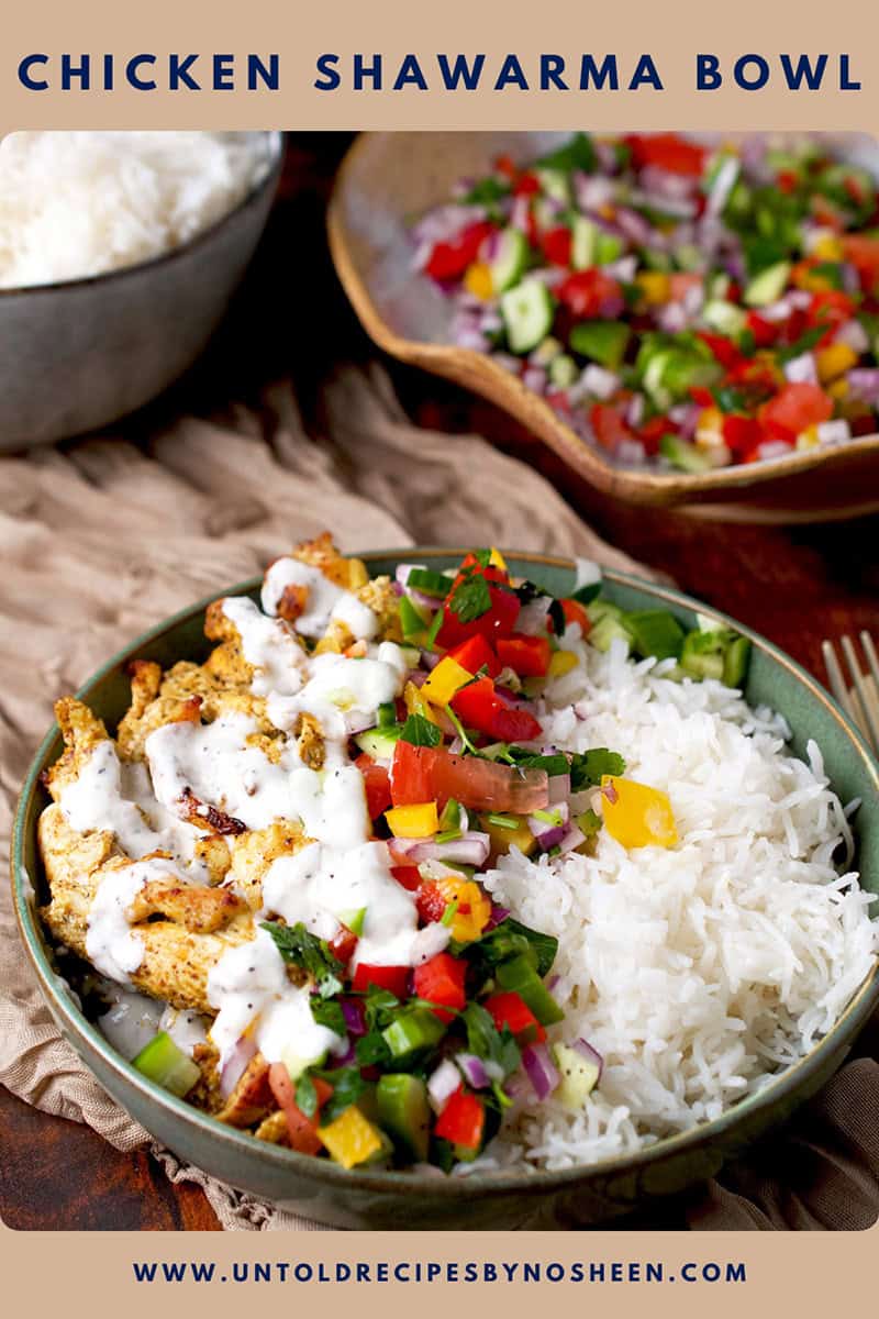 Chicken shawarma bowl pin.